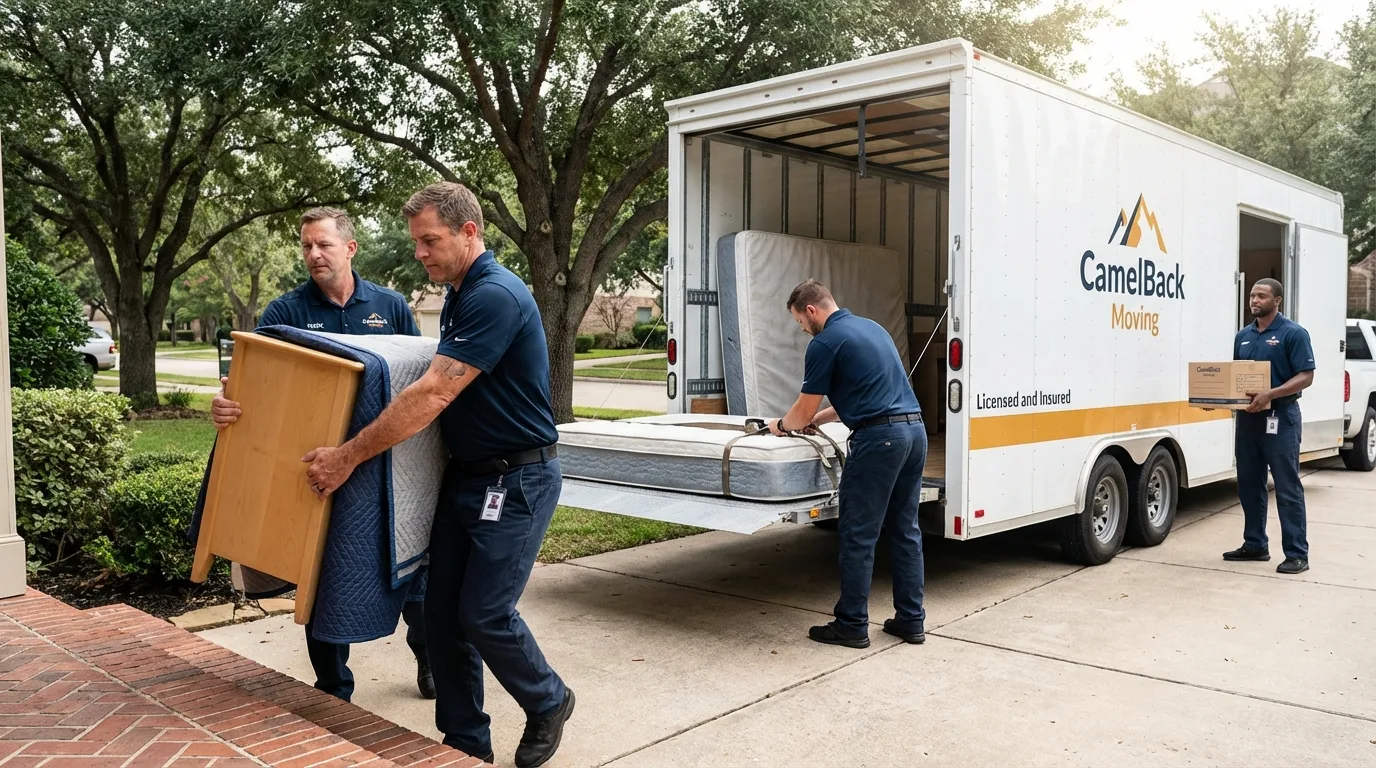 Crew loading residential truck for cross-state move from Garrett Park, MD
