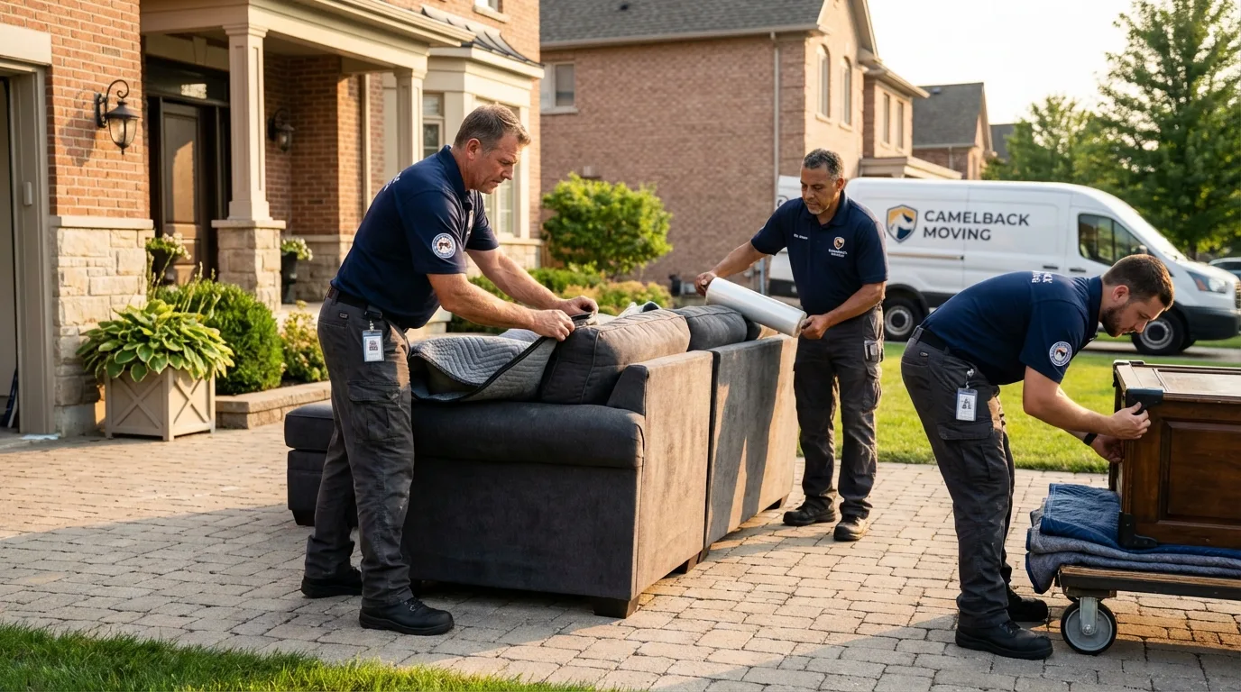 Large estate moving crew wrapping furniture in Garrett Park, MD