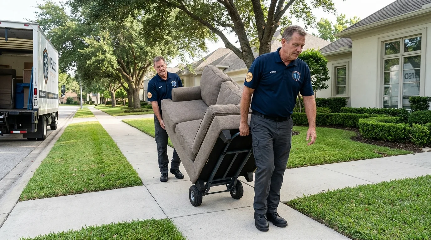Local residential moving crew loading furniture in Garrett Park, MD
